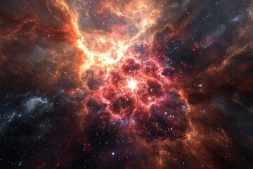 Supernova in explosion of colors, space art, generated with AI - obrazy, fototapety, plakaty