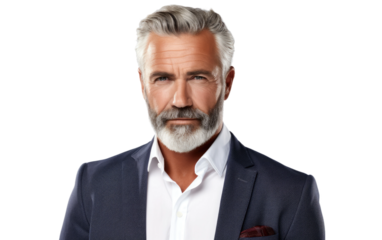 Mature Boy Portrait On Isolated Background