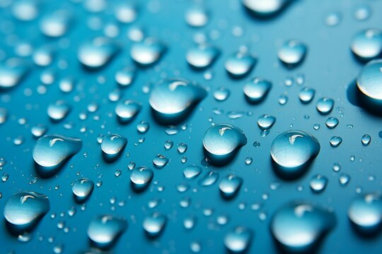 Blue symphony raindrops compose an elegant melody on the backdrop