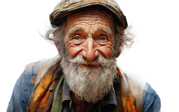 Portrait of an Old Soul On Isolated Background