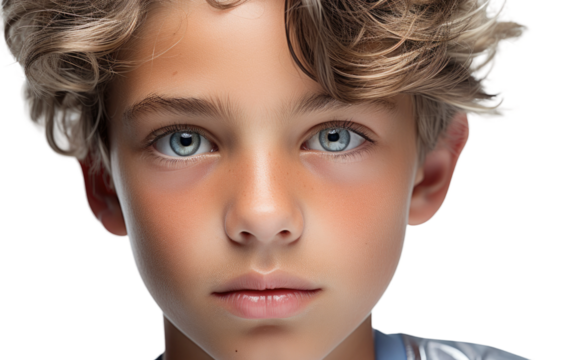 Reflections of a Pensive Face On Isolated Background