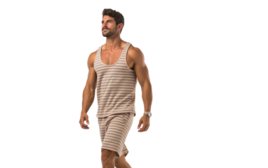 Relaxed Striped Style On Isolated Background