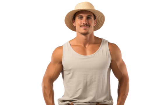 Striped Swag by the Seashore On Isolated Background