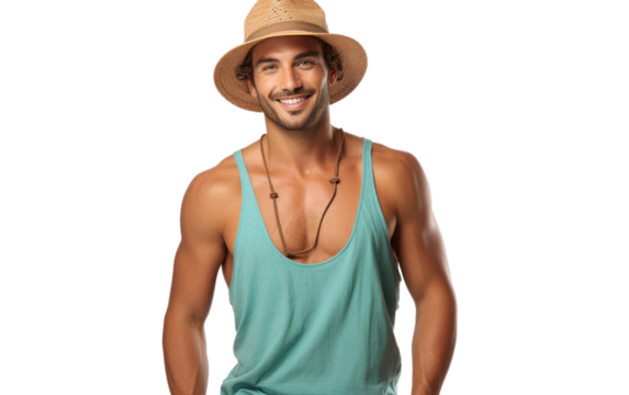 Man Coolness by the Waves On Isolated Background