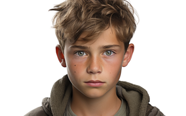 A Seasoned Boy On Isolated Background