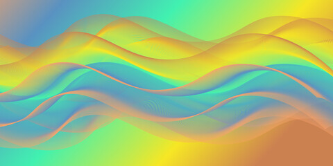 3d modern abstract colorful wave shape background 