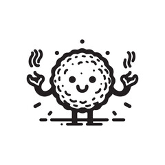 minimalist meatball logo on a white background