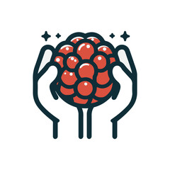 minimalist meatball logo on a white background