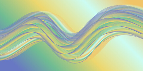 3d modern abstract colorful wave shape background 
