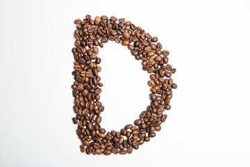 Letter D of coffee beans