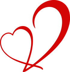 Heart outline sketch logo vector illustration. Cute Love Heart symbol hand drawing stylized design element