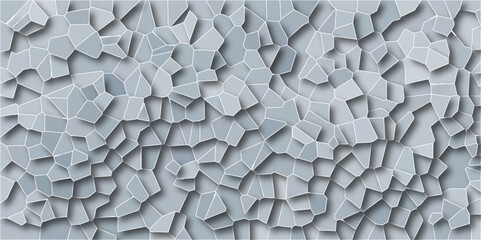 Blue gray Broken quartz stained Glass Background with White lines. Voronoi diagram background. Seamless pattern with 3d shapes vector Vintage background. Geometric Retro tiles pattern	
