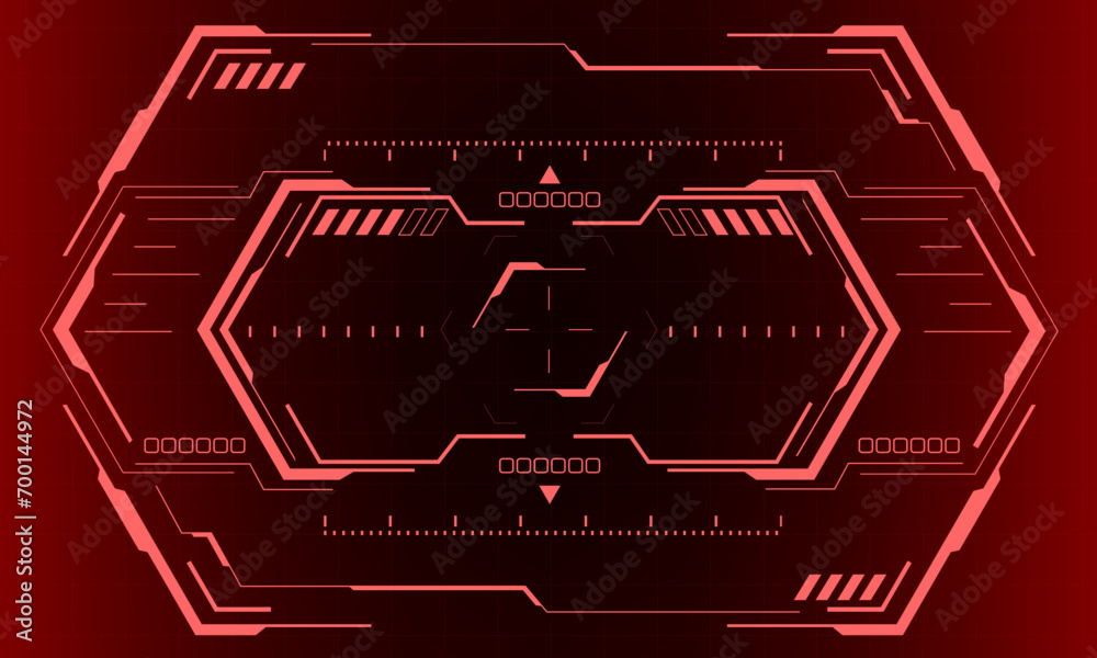 Poster hud sci-fi hexagon interface screen view hexagon geometric design virtual reality futuristic technol
