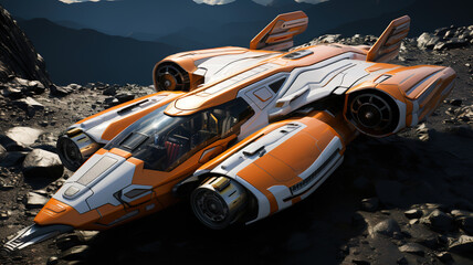 3d realistic future game space vehicle spaceship