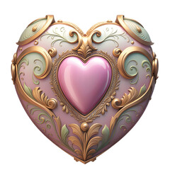 heart shaped ornament isolated on transparent background