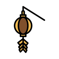 Lamp Light Luck Filled Outline Icon