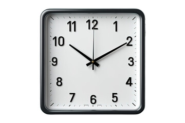 a simple black and white analog clock isolated on a Transparent background. Generative AI