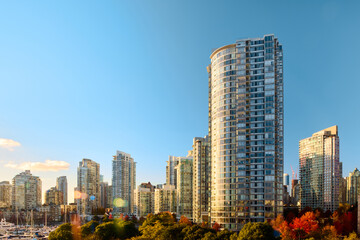 Vancouver cityscape in autumn.