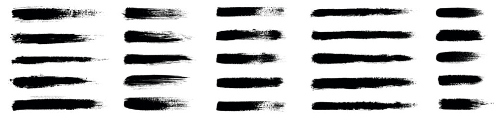 Grunge black paint, ink brush strokes collection. Brushes, lines, brush, strokes, grunge, dirty, backdrop. Grunge backgrounds set - stock vector.
