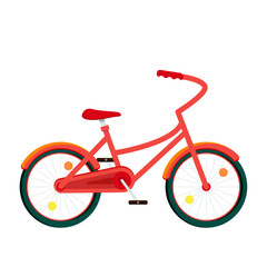 Fototapeta premium Bicycle icon vector illustration, bike bycicle isolated on white background, flat style mountain sport moving, clipart graphic