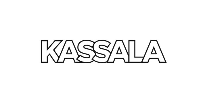 Kassala in the Sudan emblem. The design features a geometric style, vector illustration with bold typography in a modern font. The graphic slogan lettering.
