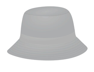 Grey  fisherman hat. vector illustration