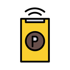 App Mobile Parking Filled Outline Icon