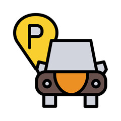 Area Car Park Filled Outline Icon