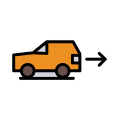 Back Car Parking Filled Outline Icon