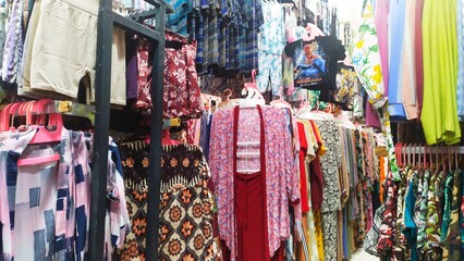 Various models and designs of clothing typical of Pangandaran tourist beach production are...
