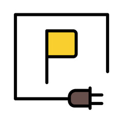 Car Electric Parking Filled Outline Icon