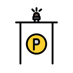 Car Park Sign Filled Outline Icon