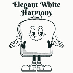 Bread Character Design With Slogan Elegant white harmony
