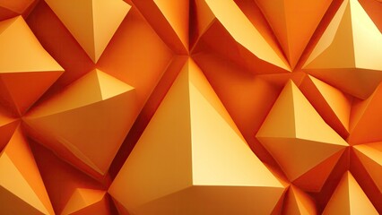 Orange and gold 3d triangles background