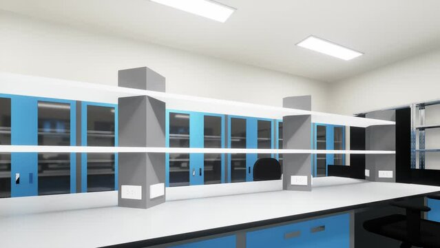 3d Rendering Research Laboratory Room space.360 degrees view.
