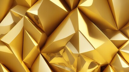 Yellow and gold 3d triangles background