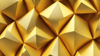 Yellow and gold 3d triangles background