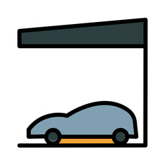 Car Garage Park Filled Outline Icon