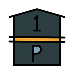 Parking And Floor Filled Outline Icon