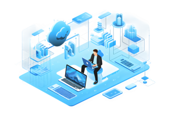 Business people reading graphs, analysing data, make decisions, developing and improving working process. on transprencey generative AI 