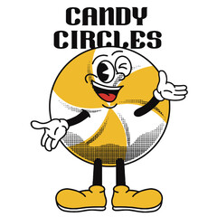 Lollipop Character Design With Slogan Candy circles