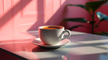 Obraz premium Momento de Café: Taza Minimalista en un Entorno Tranquilo