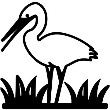 Elegant egret in a marsh vektor icon illustation