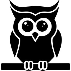 Charming owl with wide eyes vektor icon illustation