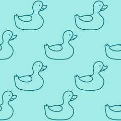 Cartoon little Duck Seamless Pattern. Flat style.