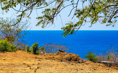 Fototapeta na wymiar Beautiful city seascape landscape natural panorama view Puerto Escondido Mexico.