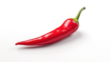 Red Hot Chili Pepper on White Background. Vegetable, Vegetarian, Cook, Spice, Spicy
