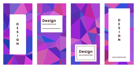 set of brochures with abstract geometric pink purple colorful vibrant background