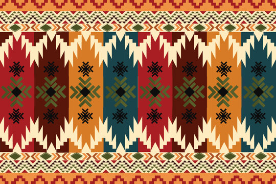ethnic rug motif pattern vector