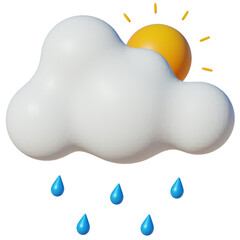 3D illustration Weather Bright and Heavy Drizzling object